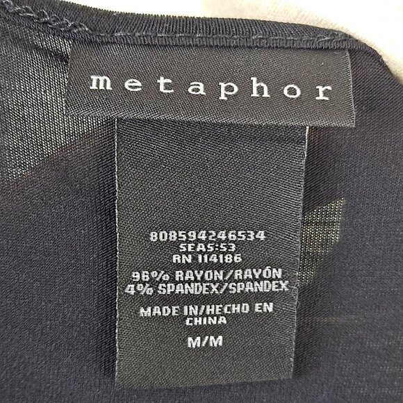 Metaphor Size Medium Black T-shirt with Black Sequin Front Cap Sleeve NWOT - Picture 9 of 11
